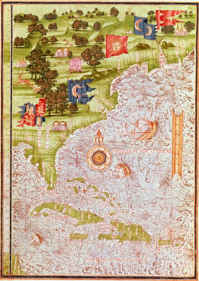 Mappa della Florida e delle Antille, da 